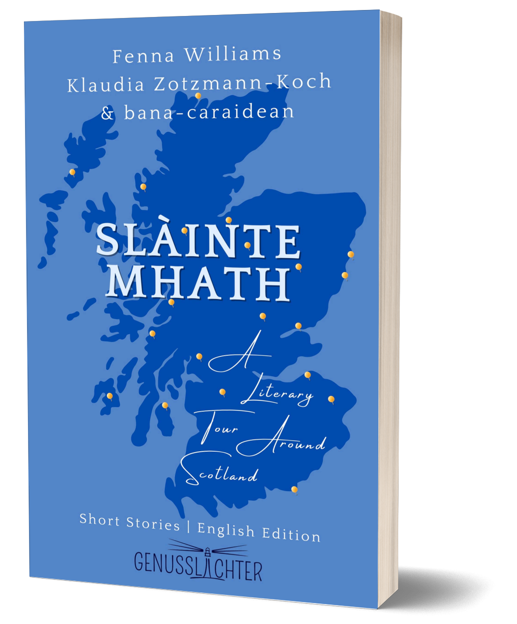 Cover-Mockup of the English edition of the short story anthology "Slàinte Mhath"