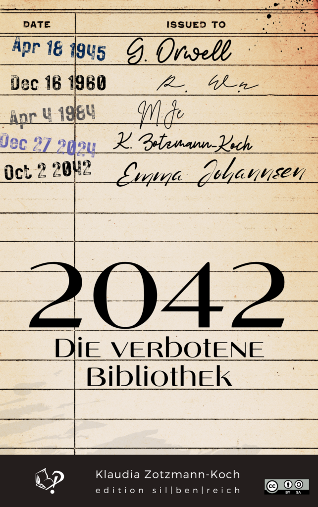 Cover der utopischen Novella "2042 – Die verbotene Bibliothek"